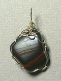 Tiger Iron Pendant Wire Wrapped .925 Sterling Silver - Jemel