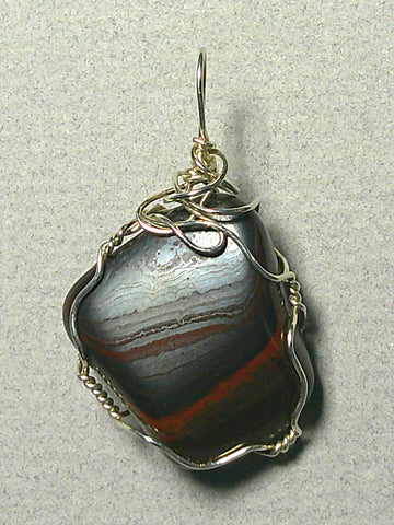 Tiger Iron Pendant Wire Wrapped .925 Sterling Silver - Jemel