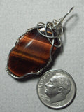 Red Tiger's-Eye Pendant Wire Wrapped .925 Sterling Silver