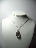 Tourmalinated Quartz Cabochon Pendant Wire Wrapped .925 Sterling Silver display - Jemel