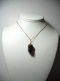 Black Tourmaline Crystal Pendant Wire Wrapped 14/20 Gold Filled display - Jemel