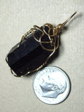 Black Tourmaline Crystal Pendant Wire Wrapped 14/20 Gold Filled