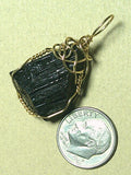Black Tourmaline Crystal Pendant Wire Wrapped 14/20 Gold Filled