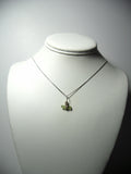 Green Tourmaline Crystal Pendant Wire Wrapped .925 Sterling Silver display - Jemel