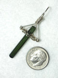 Green Tourmaline Crystal Pendant Wire Wrapped .925 Sterling Silver