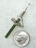 Green Tourmaline Crystal Pendant Wire Wrapped .925 Sterling Silver