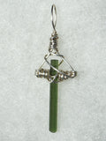 Green Tourmaline Crystal Pendant Wire Wrapped .925 Sterling Silver - Jemel