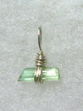 Green Tourmaline Crystal Pendant Wire Wrapped .925 Sterling Silver - Jemel