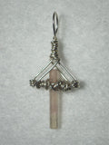 Pink Tourmaline Crystal Pendant Wire Wrapped .925 Sterling Silver