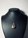Pink Tourmaline in Matrix Pendant Wire Wrapped .925 Sterling Silver display - Jemel