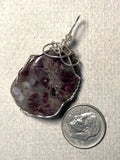 Pink Tourmaline in Matrix Pendant Wire Wrapped .925 Sterling Silver