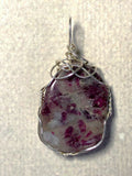 Pink Tourmaline in Matrix Pendant Wire Wrapped .925 Sterling Silver - Jemel