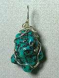 Turquoise Nugget Pendant Wire Wrapped .925 Sterling Silver