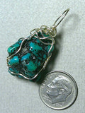 Turquoise Nugget Pendant Wire Wrapped .925 Sterling Silver