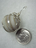 Agate Ball Sphere Marble Pendant Wire Wrapped .925 Sterling Silver