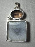 Agate Smoky Quartz Combination .925 Sterling Silver Bezel Pendant