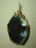 Cloud Agate Pendant Wire Wrapped 14K/20 Gold Filled - Jemel