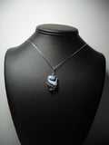 Black Lace Agate Bead Pendant Wire Wrapped .925 Sterling Silver display- Jemel