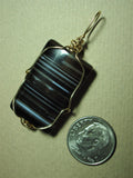 Banded Agate Bead Pendant Wire Wrapped 14/20 Gold-Filled - Jemel