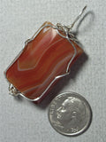 Brazilian Agate Bead Pendant Wire Wrapped .925 Sterling Silver
