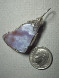 Pastel Cloud Agate Pendant Wire Wrapped .925 Sterling Silver