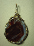 Fire Agate Pendant Wire Wrapped 14k/20 Gold Filled