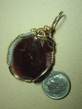 Fire Agate Pendant Wire Wrapped 14k/20 Gold Filled