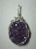 Amethyst Crystal Cluster Pendant Wire Wrapped .925 Sterling Silver - Jemel