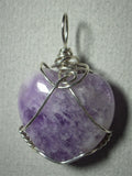 Amethyst Heart Pendant Wire Wrapped .925 Sterling Silver