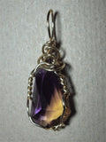 Faceted Ametrine Pendant Wire Wrapped Solid 14K Yellow Gold
