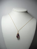 Faceted Ametrine Pendant Wire Wrapped Solid 14K Yellow Gold display - Jemel