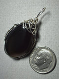 Apache Tear Pendant Wire Wrapped .925 Sterling Silver