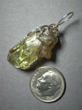 Golden Green Apatite Crystal Pendant Wire Wrapped .925 Sterling Silver
