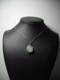 Aquamarine Bead Pendant Wire Wrapped .925 Sterling Silver display - Jemel