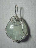 Aquamarine Bead Pendant Wire Wrapped .925 Sterling Silver - Jemel