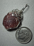 Red Aventurine Pendant Wire Wrapped .925 Sterling Silver - Jemel