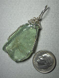 Green Aquamarine Beryl Pendant Wire Wrapped .925 Sterling Silver