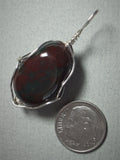 Bloodstone Bead Pendant Wire Wrapped .925 Sterling Silver - Jemel
