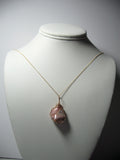 Pink Botswana Agate Stone Pendant Wire Wrapped 14/20 Gold Filled display - Jemel