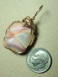 Pink Botswana Agate Stone Pendant Wire Wrapped 14/20 Gold Filled - Jemel