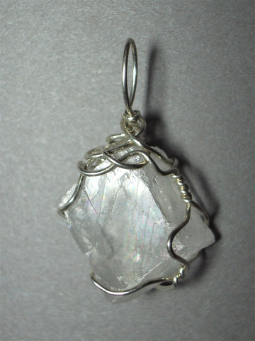 Calcite Crystal Pendant Wire Wrapped .925 Sterling Silver - Jemel
