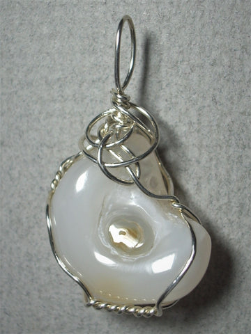 Chalcedony Freeform Pendant Wire Wrapped Sterling Silver – Jemel