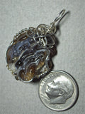 Chalcedony Rose Pendant Wire Wrapped .925 Sterling Silver