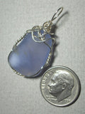 Blue Chalcedony Pendant Wire Wrapped .925 Sterling Silver