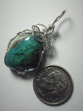 Chrysocolla Cabochon Pendant Wire Wrapped .925 Sterling Silver - Jemel