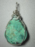 Chrysocolla Cuprite Cabochon Pendant Wire Wrapped .925 Sterling Silver