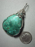 Chrysocolla Cuprite Cabochon Pendant Wire Wrapped .925 Sterling Silver
