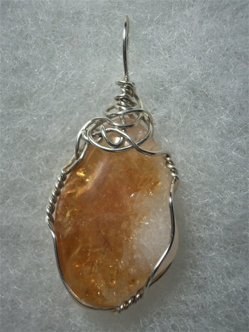 Citrine Pendant Wire Wrapped  .925 Sterling Silver - Jemel