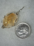 Citrine Bead Pendant Wire Wrapped  .925 Sterling Silver