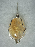 Citrine Bead Pendant Wire Wrapped .925 Sterling Silver - Jemel